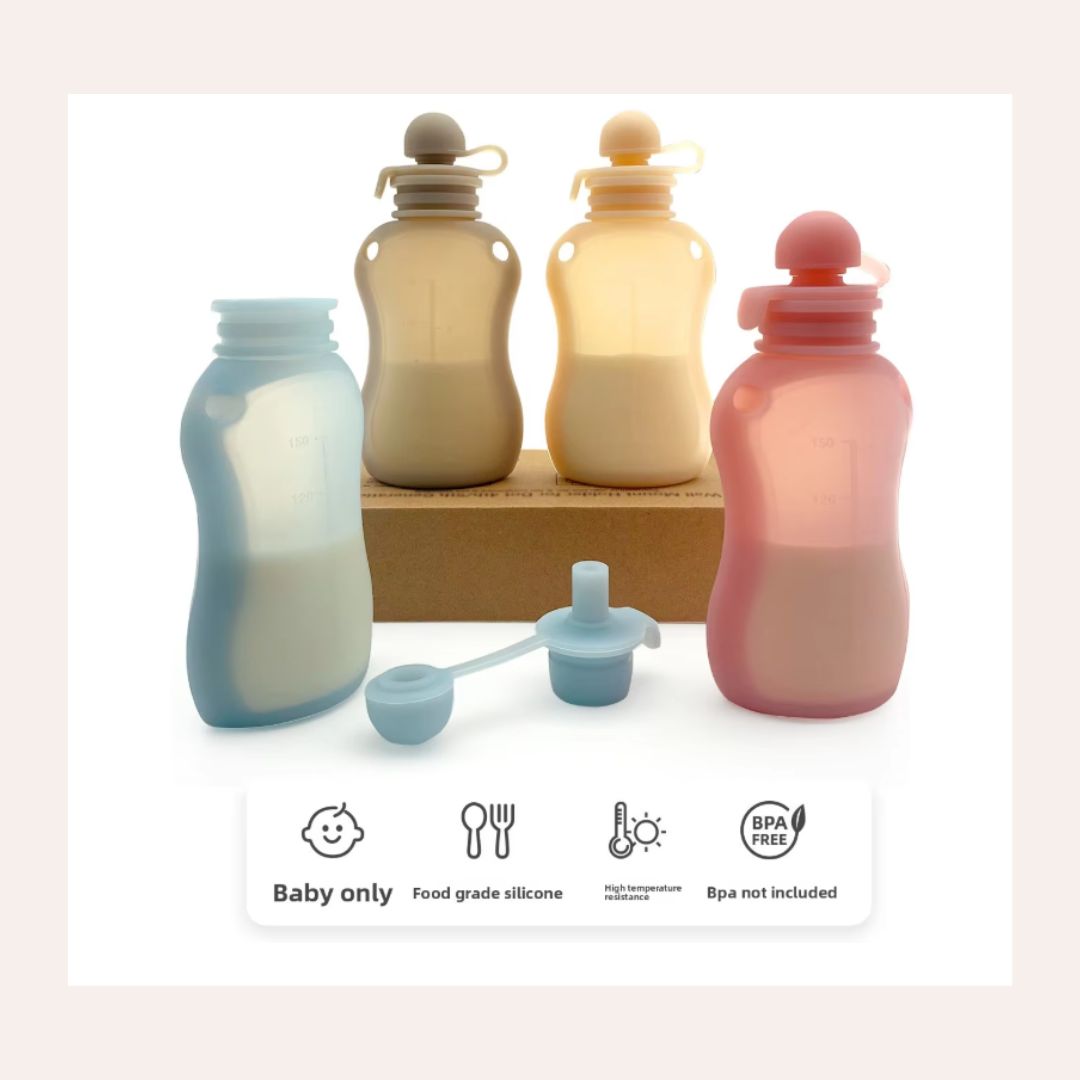 Reusable Silicone Food Pouches 150ml - For Milk, Purees & Snacks