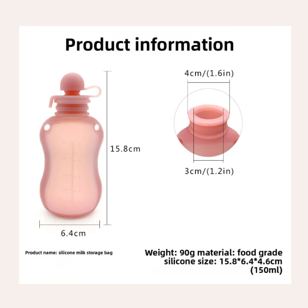 Reusable Silicone Food Pouches 150ml - For Milk, Purees & Snacks