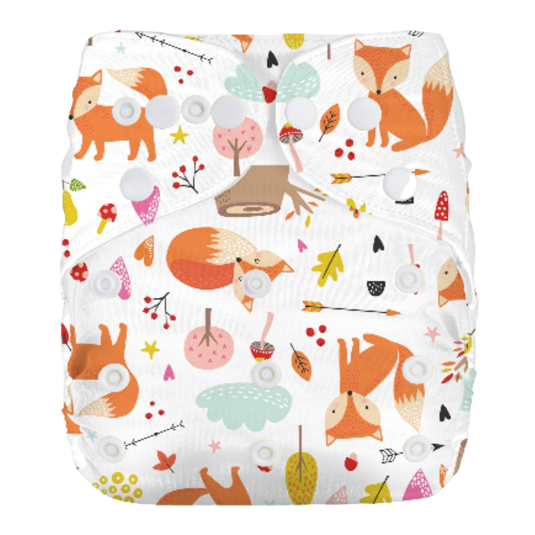 Reusable Cloth Nappies - One Size Fits 3-17kg with Bamboo Insert
