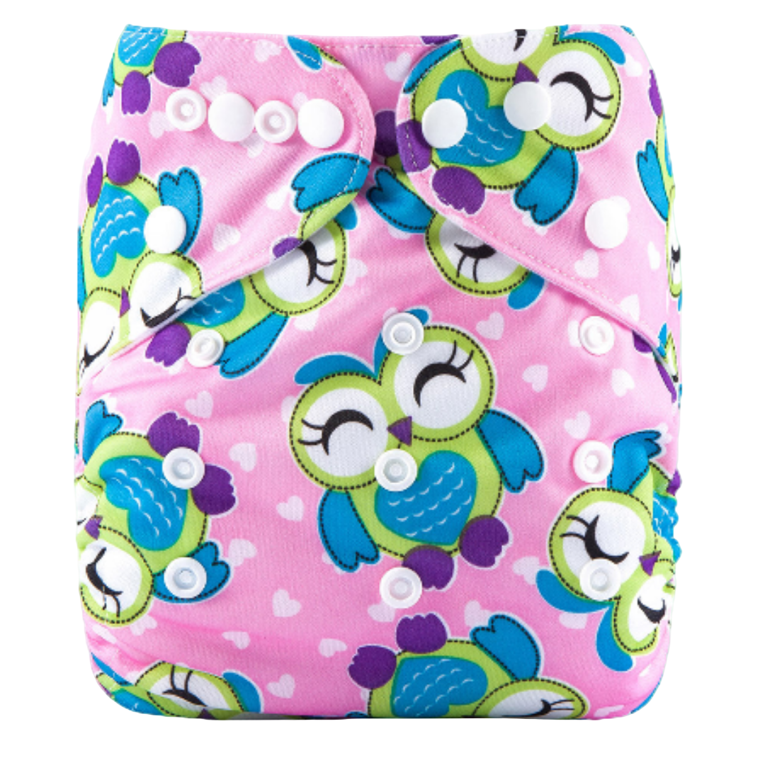 Reusable Cloth Nappies - One Size Fits 3-17kg with Bamboo Insert