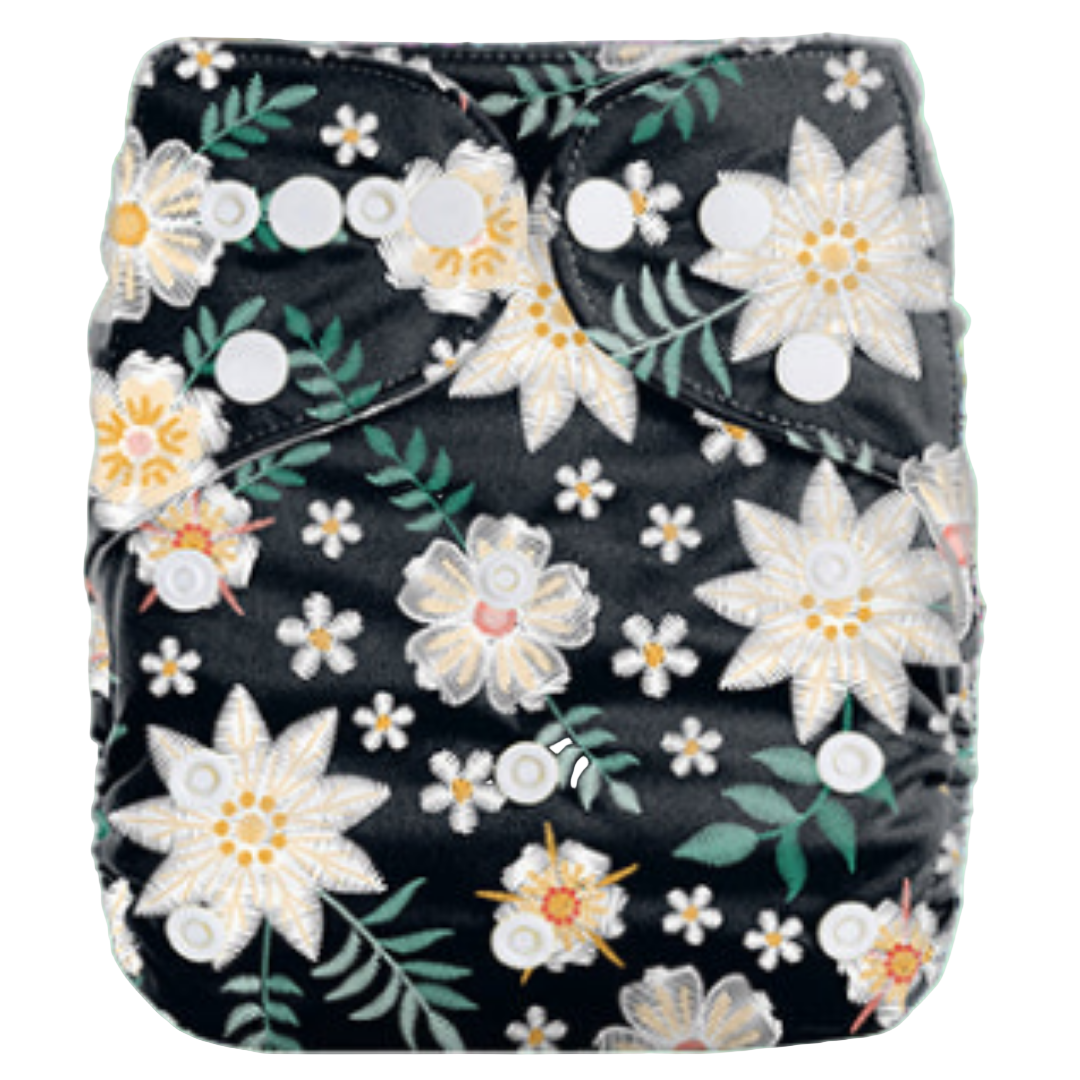 Reusable Cloth Nappies - One Size Fits 3-17kg with Bamboo Insert