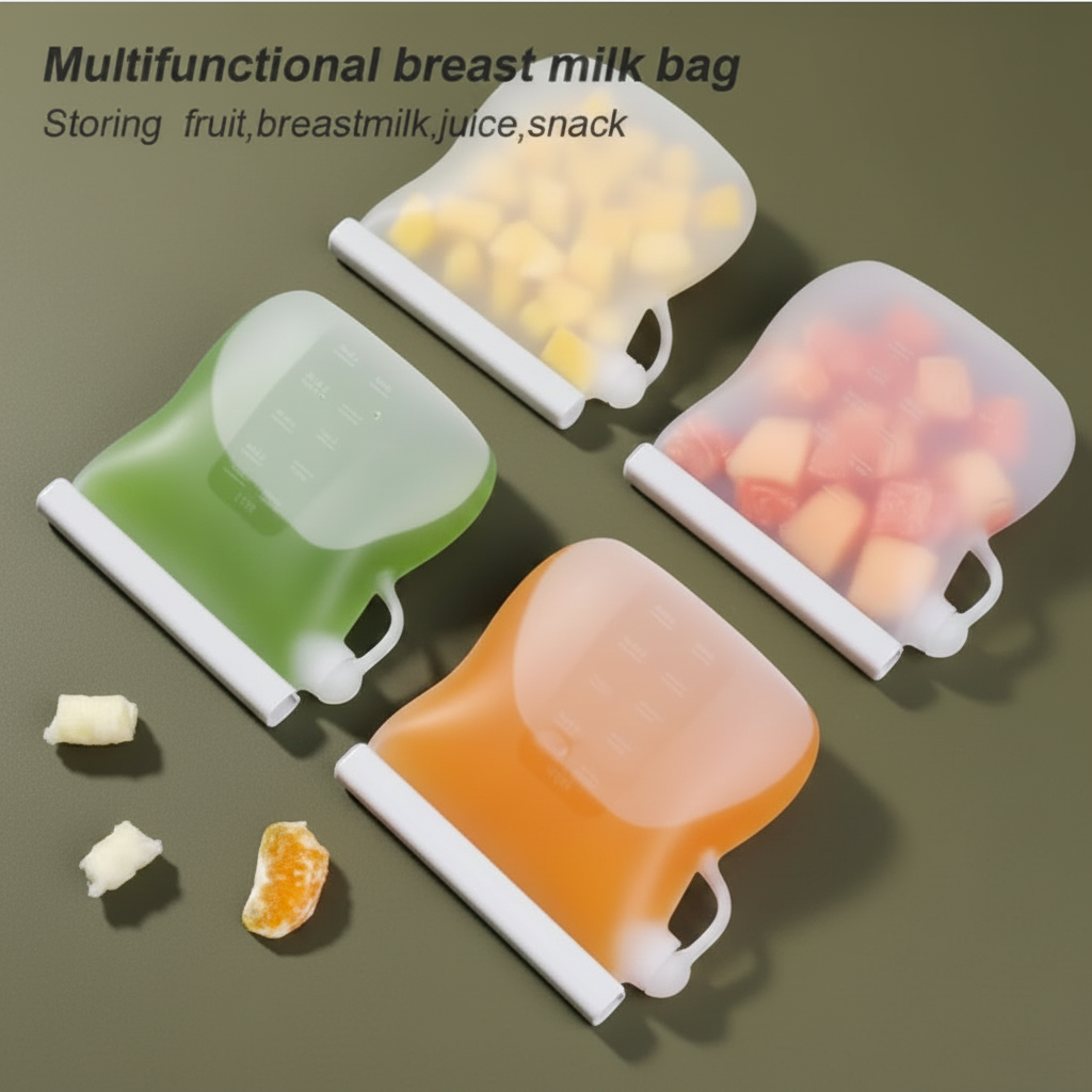 Reusable Silicone Food Pouches 240ml & 250ml - For Milk, Purees & Snacks