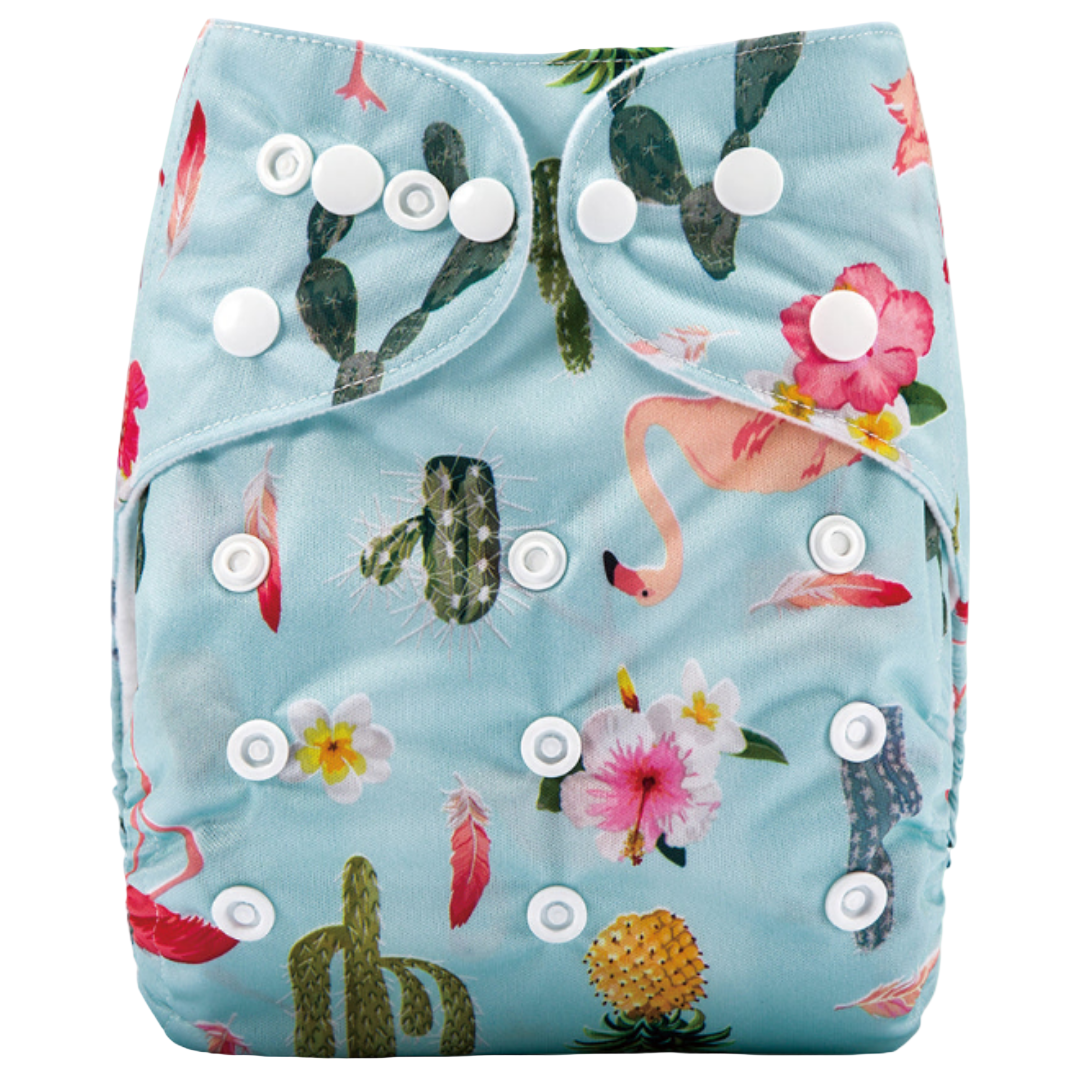 Reusable Cloth Nappies - One Size Fits 3-17kg with Bamboo Insert