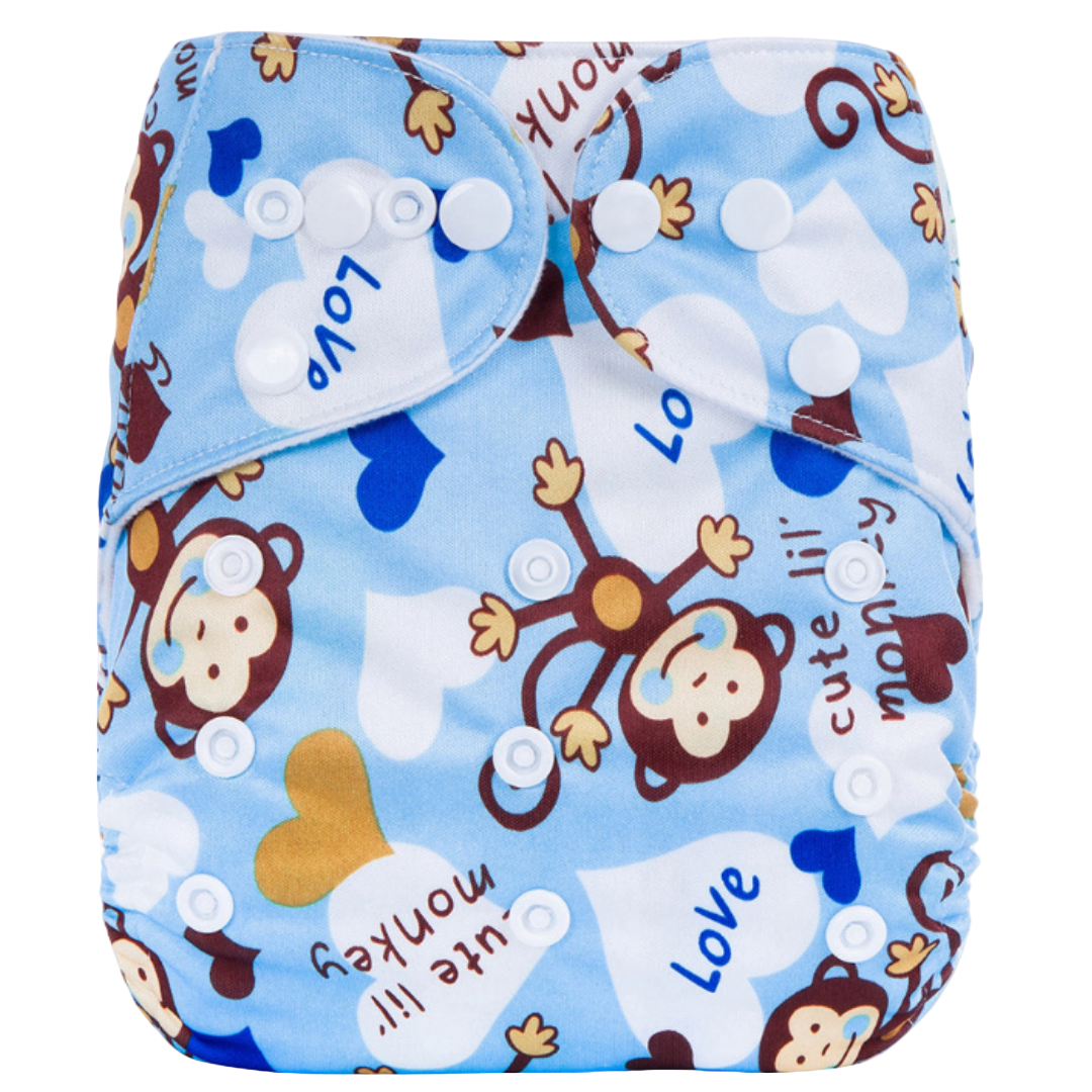Reusable Cloth Nappies - One Size Fits 3-17kg with Bamboo Insert