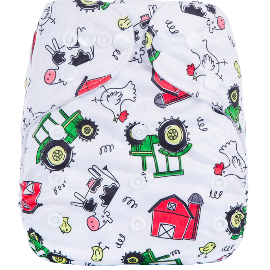 Reusable Cloth Nappies - One Size Fits 3-17kg with Bamboo Insert