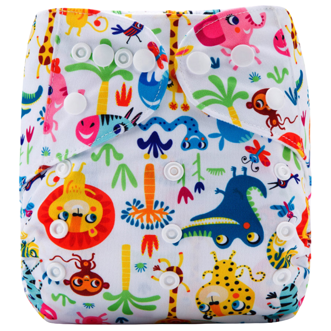 Reusable Cloth Nappies - One Size Fits 3-17kg with Bamboo Insert