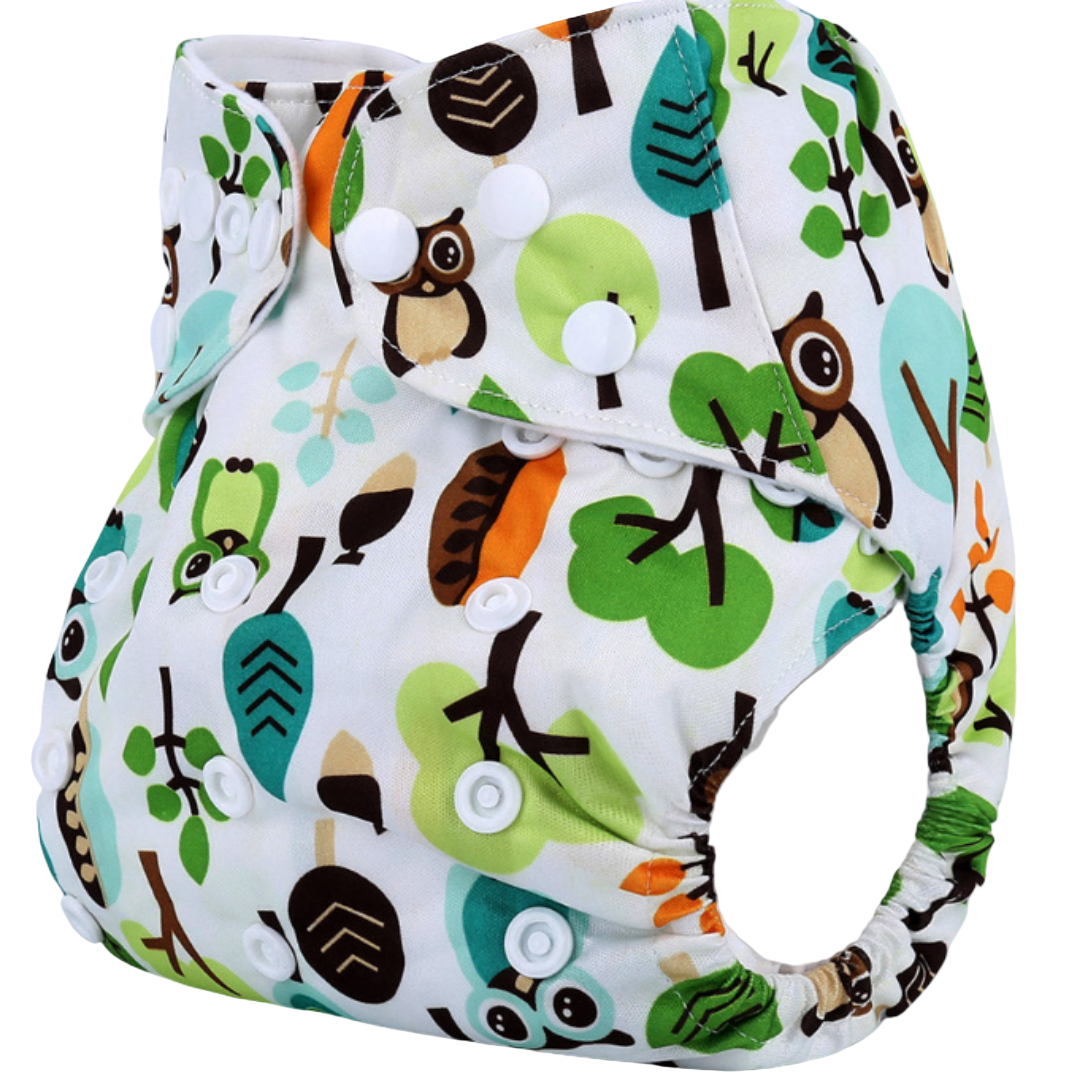 Reusable Cloth Nappies - One Size Fits 3-17kg with Bamboo Insert