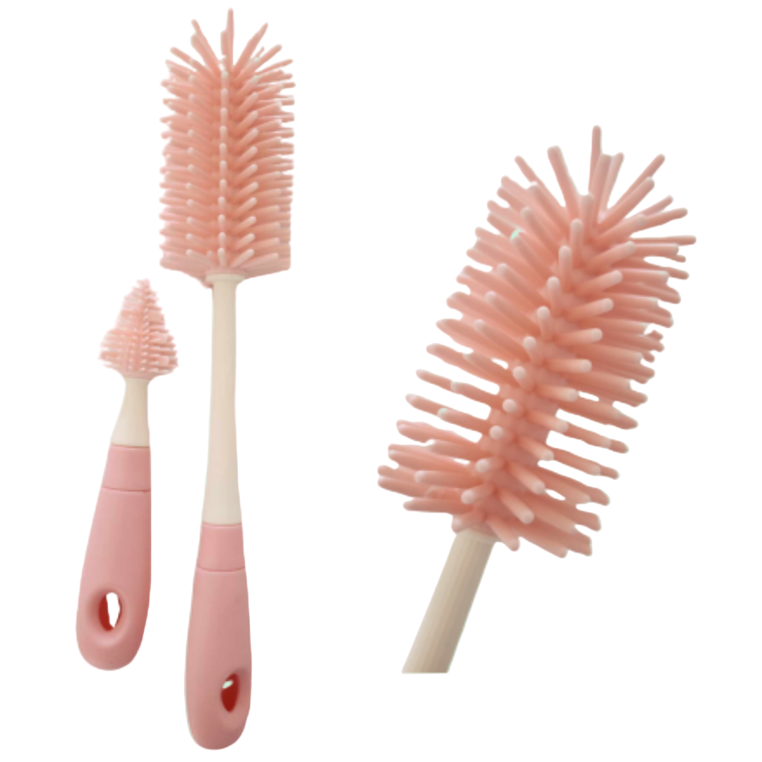 Silicone Bottle Brush Set 3-Pack - For Bottles, Teats & Straws
