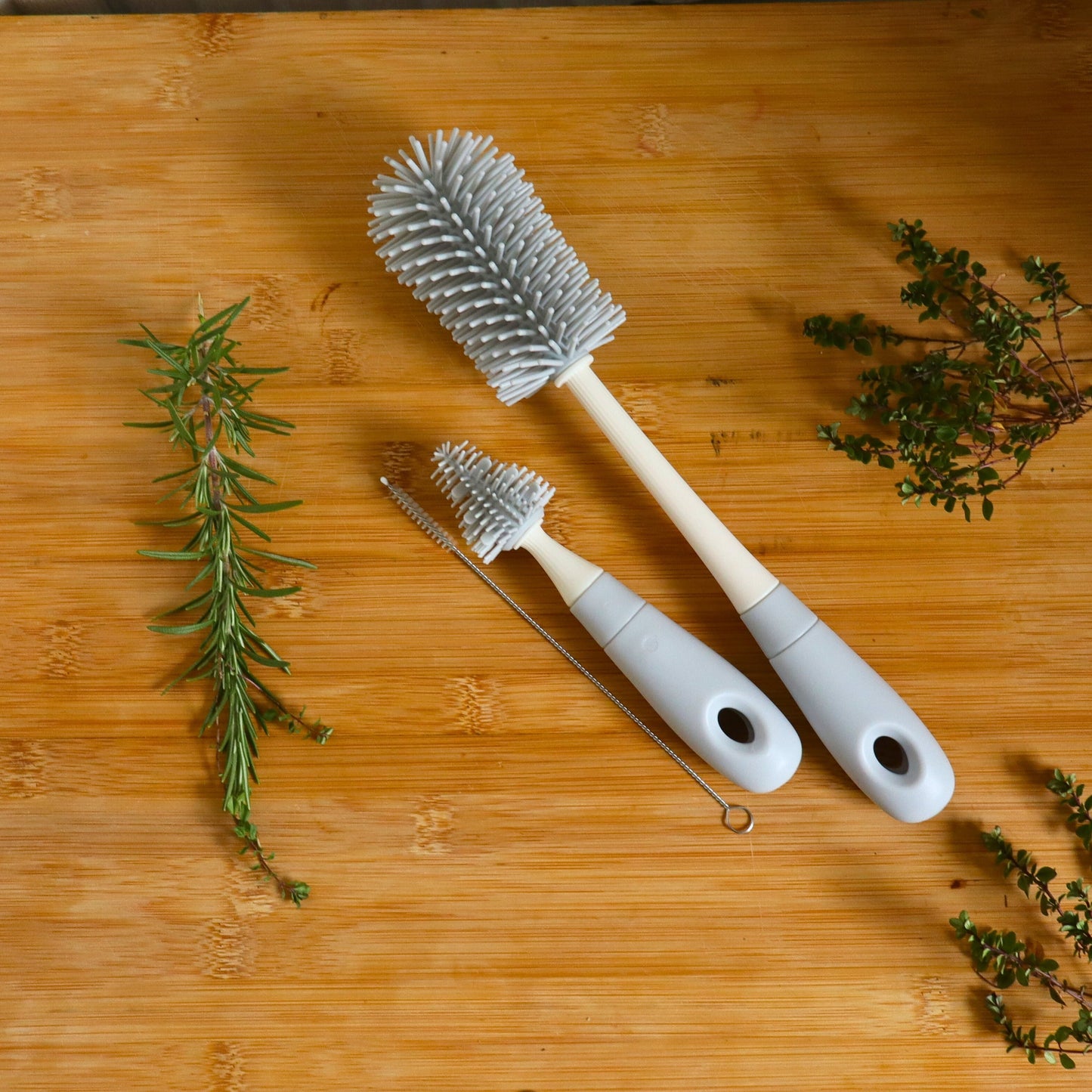 Silicone Bottle Brush Set 3-Pack - For Bottles, Teats & Straws