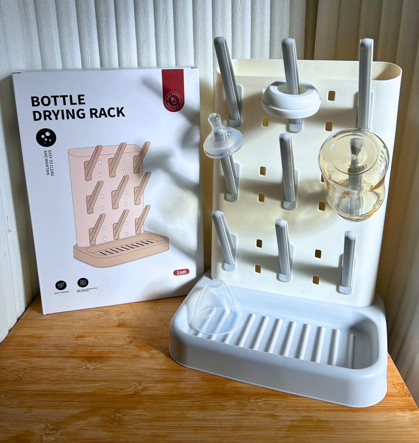 Baby Bottle Drying Rack - Slim, Compact & Organized Storage