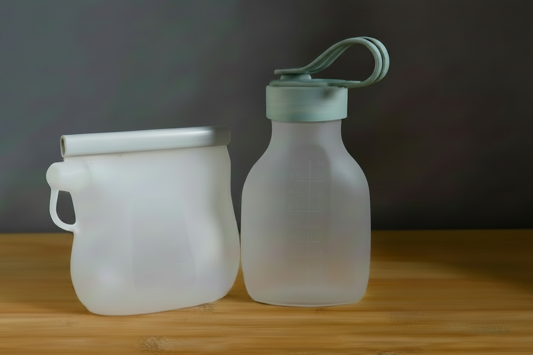 Reusable Silicone Food Pouches 240ml & 250ml - For Milk, Purees & Snacks