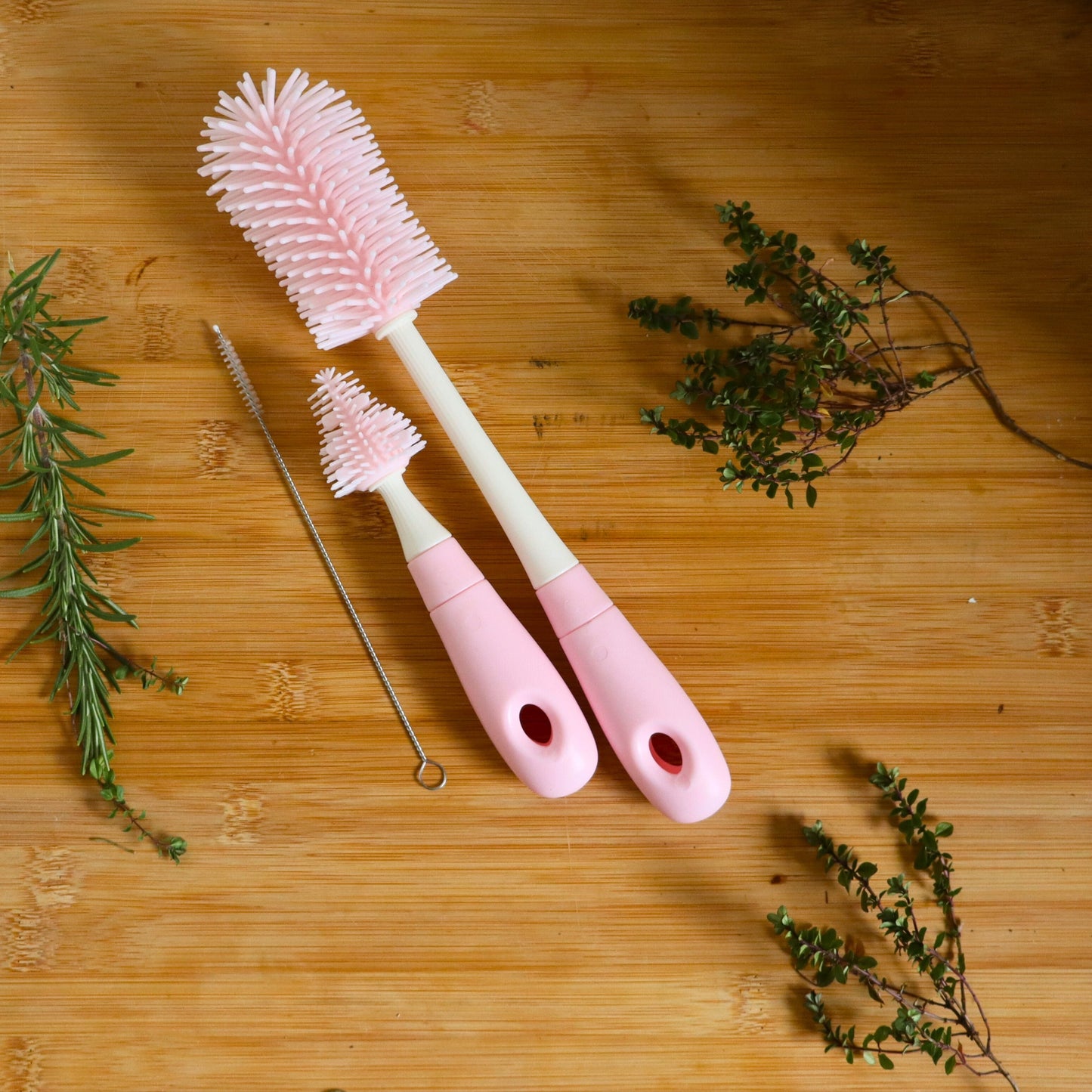 Silicone Bottle Brush Set 3-Pack - For Bottles, Teats & Straws