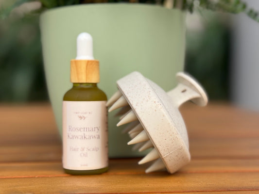 Rosemary Castor + Kawakawa Hair & Scalp Oil with Massage Brush