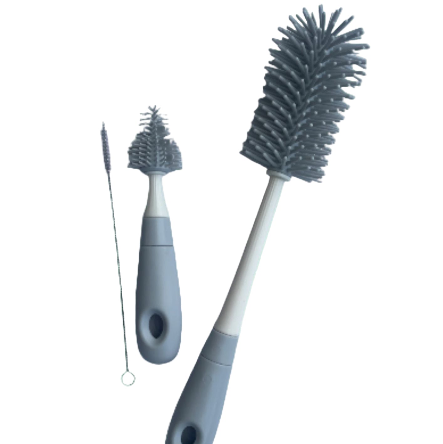 Silicone Bottle Brush Set 3-Pack - For Bottles, Teats & Straws