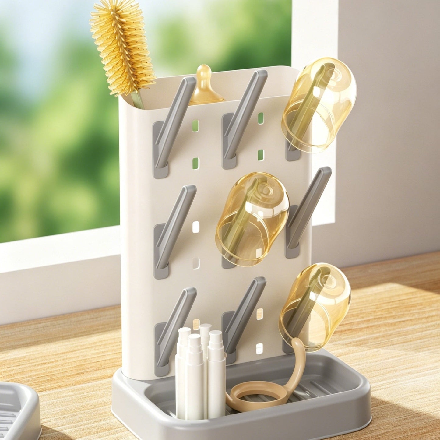 Baby Bottle Drying Rack - Slim, Compact & Organized Storage