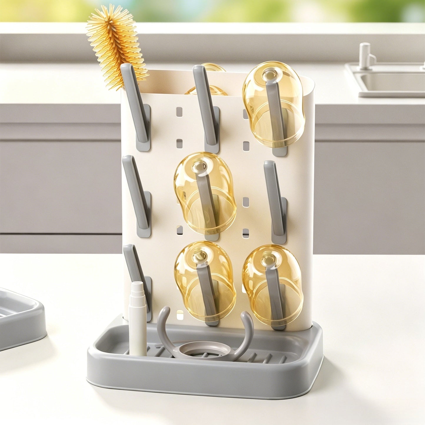 Baby Bottle Drying Rack - Slim, Compact & Organized Storage