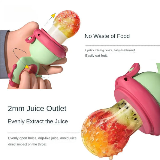 Fruit Food Feeder with Twist Top - Safe Self-Feeding & Teething